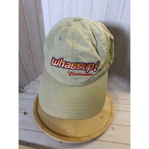 Vintage Budweiser Whassup! True.  Hat Strapback Baseball Beer Cap Promo Beige